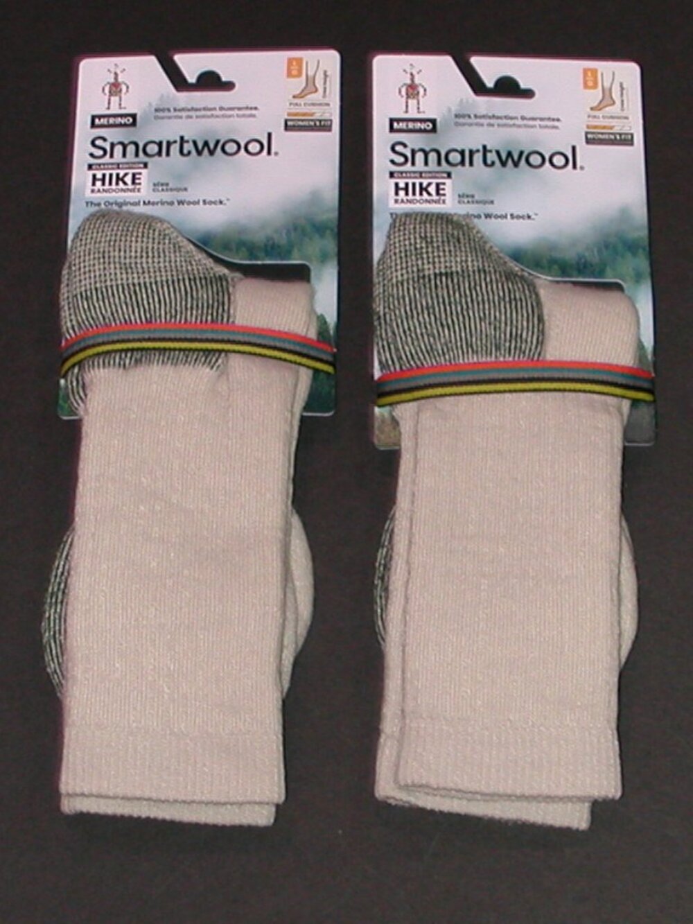 2 Pairs SmartWool Classic Edition Hike Full Cushion Crew Socks Women's Large NWT